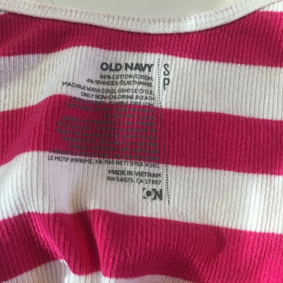 Old Navy Womens Hot Pink White Stripe Scoop-Neck Sleeveless Tank Top Size S - Picture 10 of 11